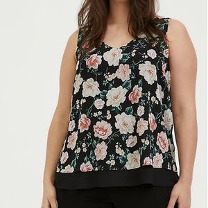 Torrid Floral Chiffon Double Layer Tank